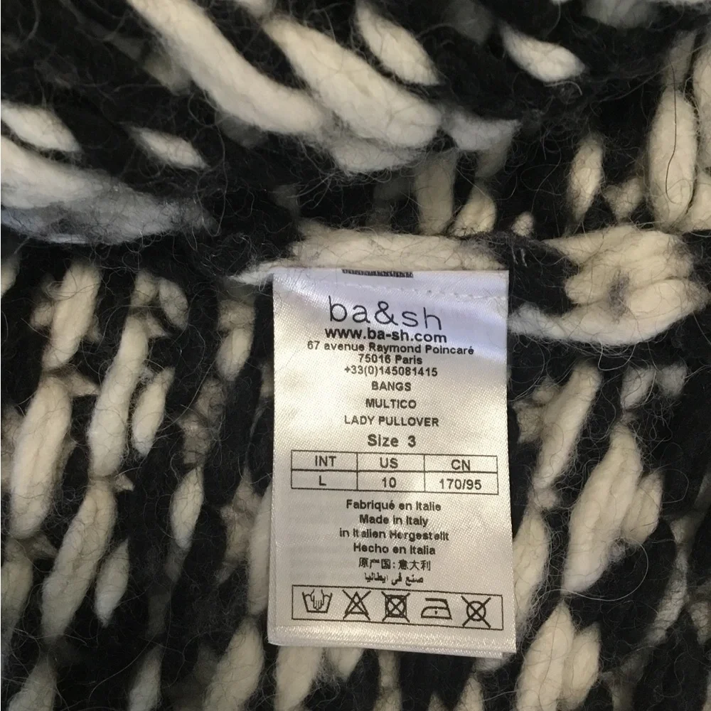 Ba&sh colorblock soft sweater LARGE Made in Italy